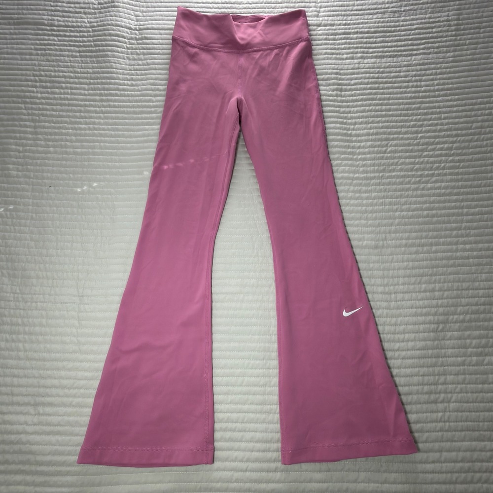 Nike One Dri-FIT Flare Leggings Womens Small Pink Good Bell Bottom Yoga Pants